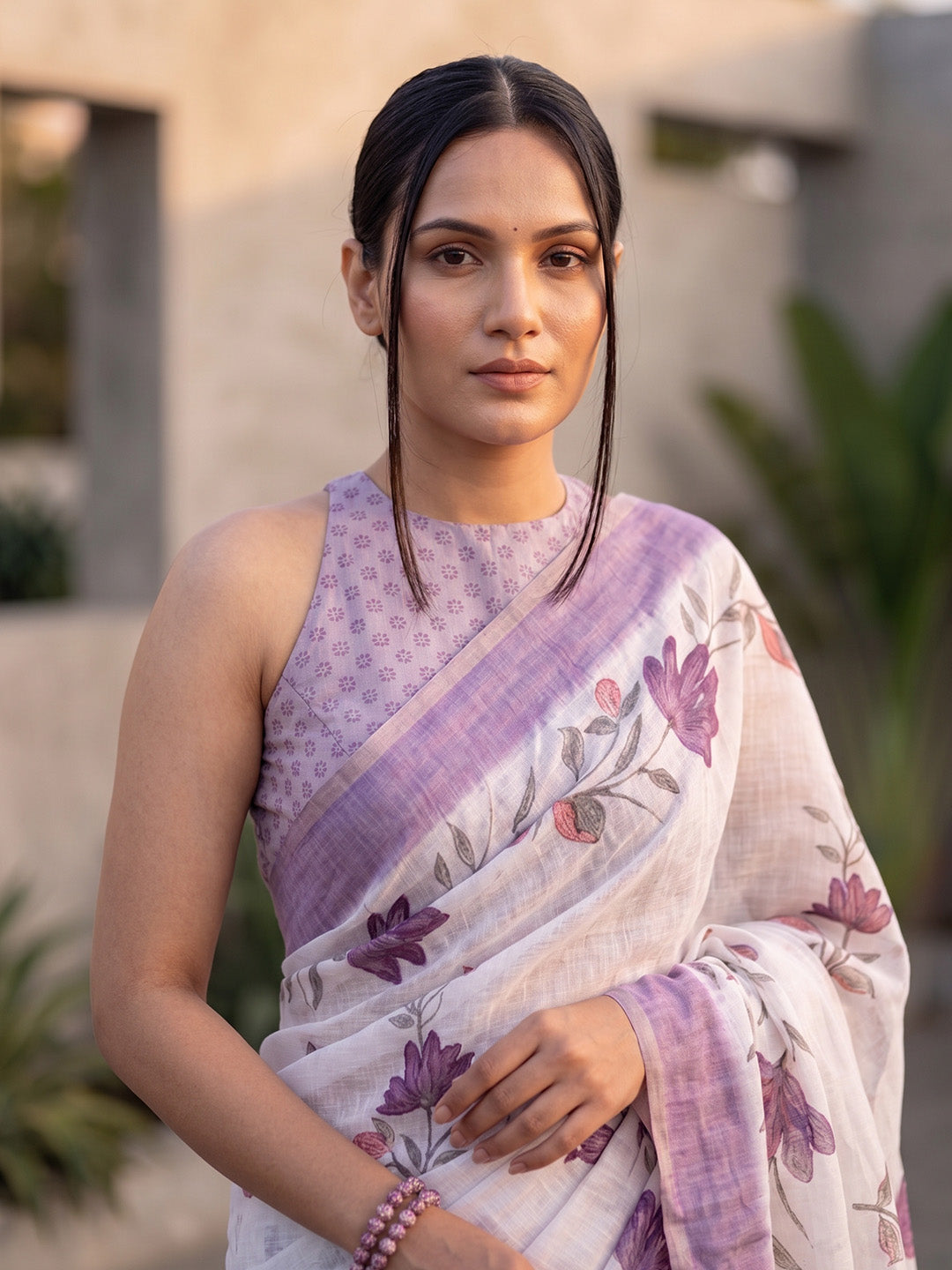 Urban Pallu Printed Cotton Blend Festive Saree