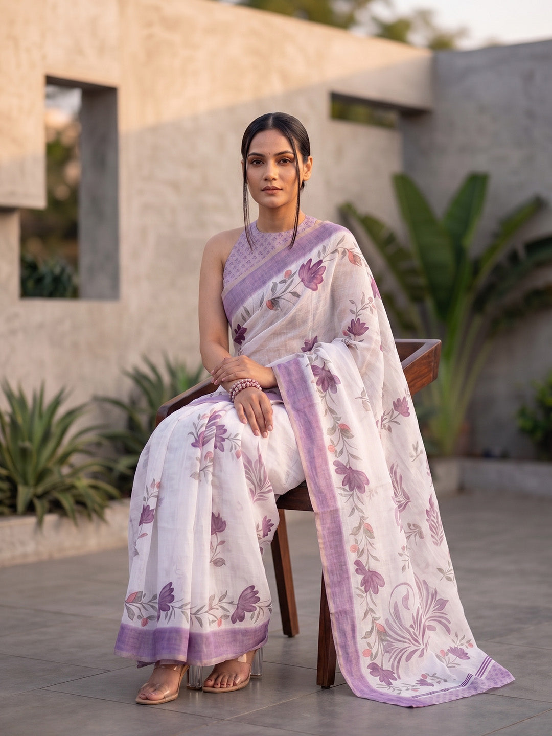Urban Pallu Printed Cotton Blend Festive Saree