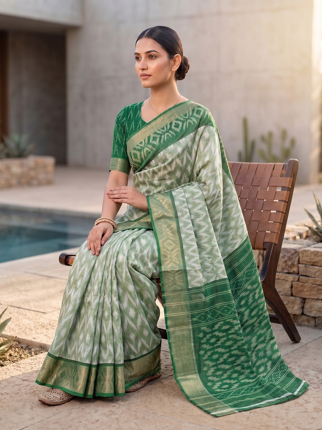 Urban Pallu Printed Silk Blend Festive Saree