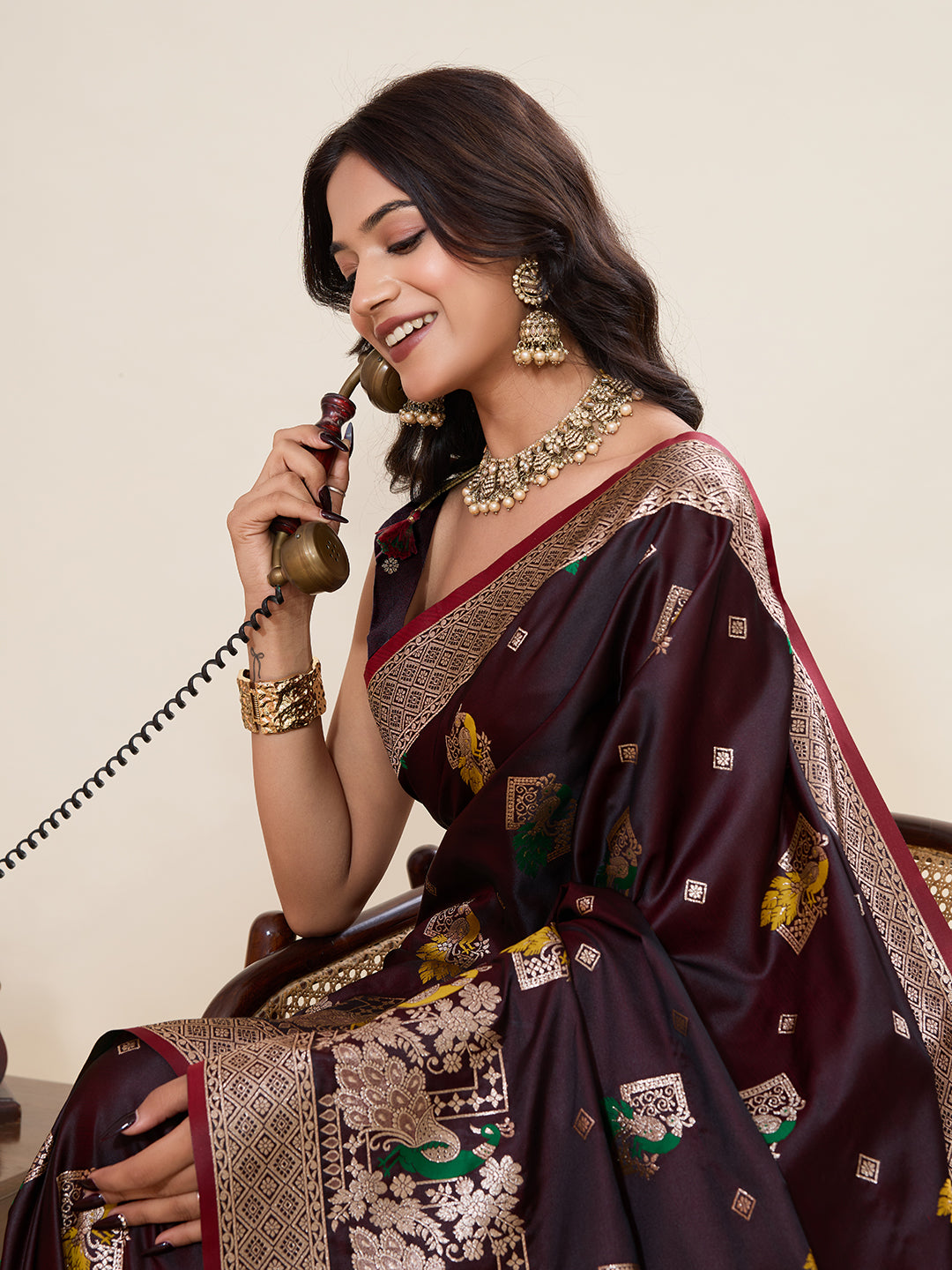 Urban Pallu Woven Design Silk Blend Party Saree