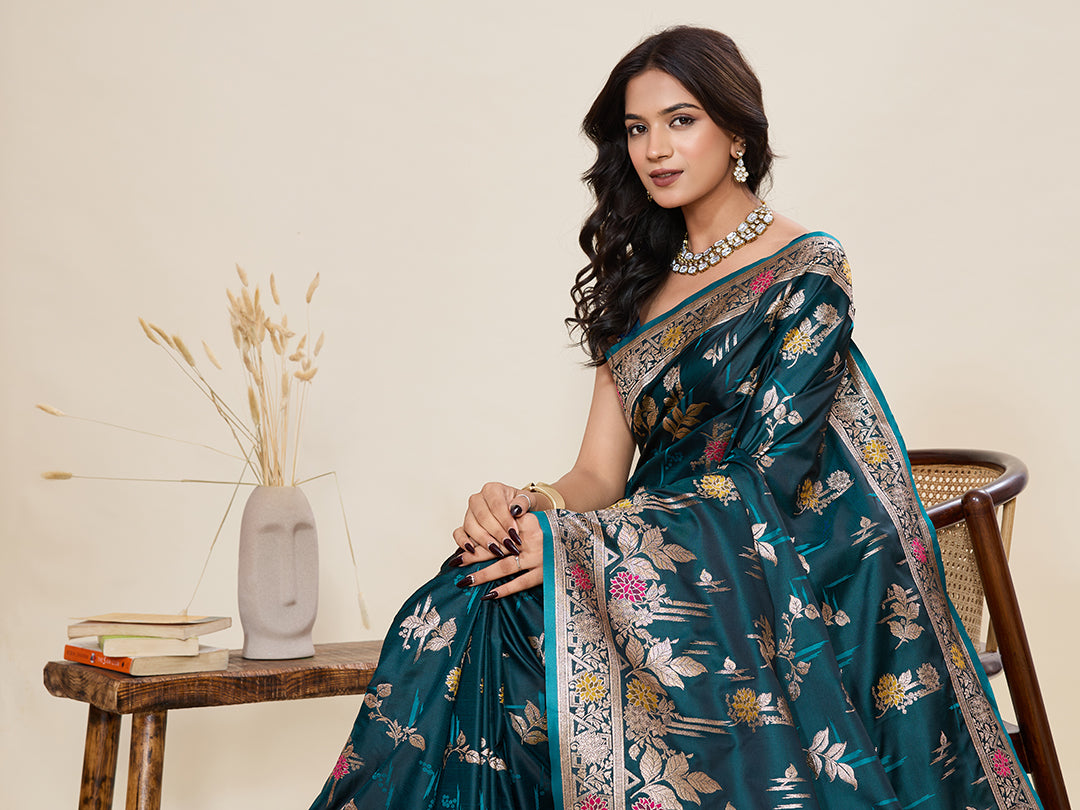 Urban Pallu Woven Design Silk Blend Party Saree