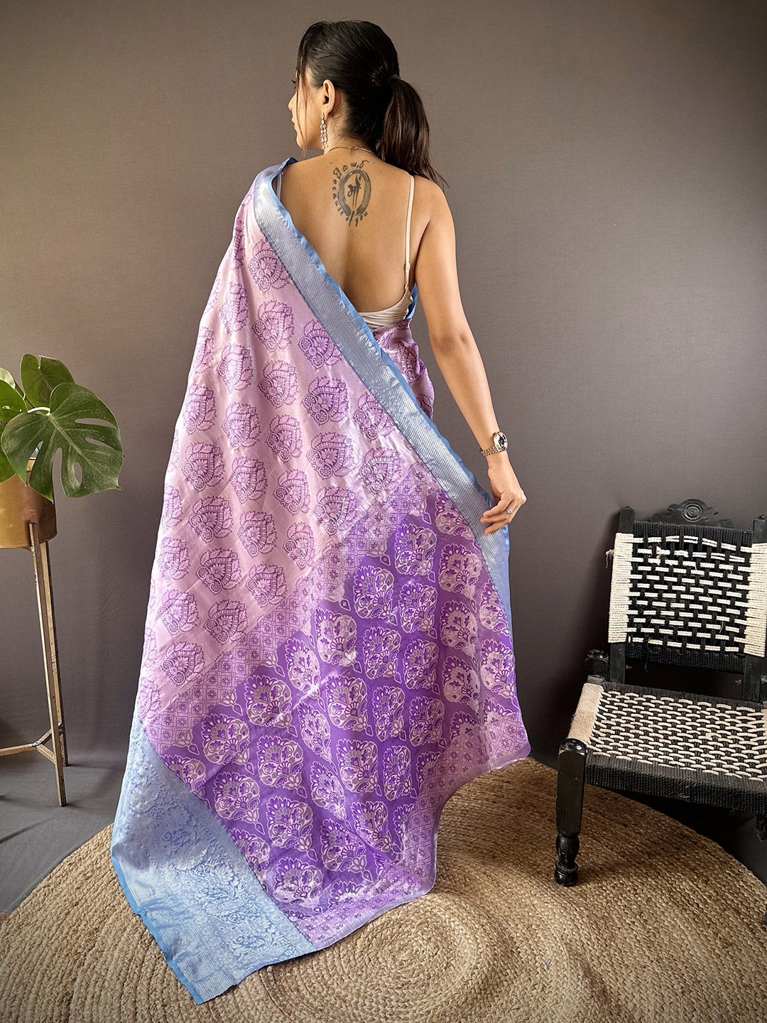 Urban Pallu Woven Design Silk Blend Traditional Saree