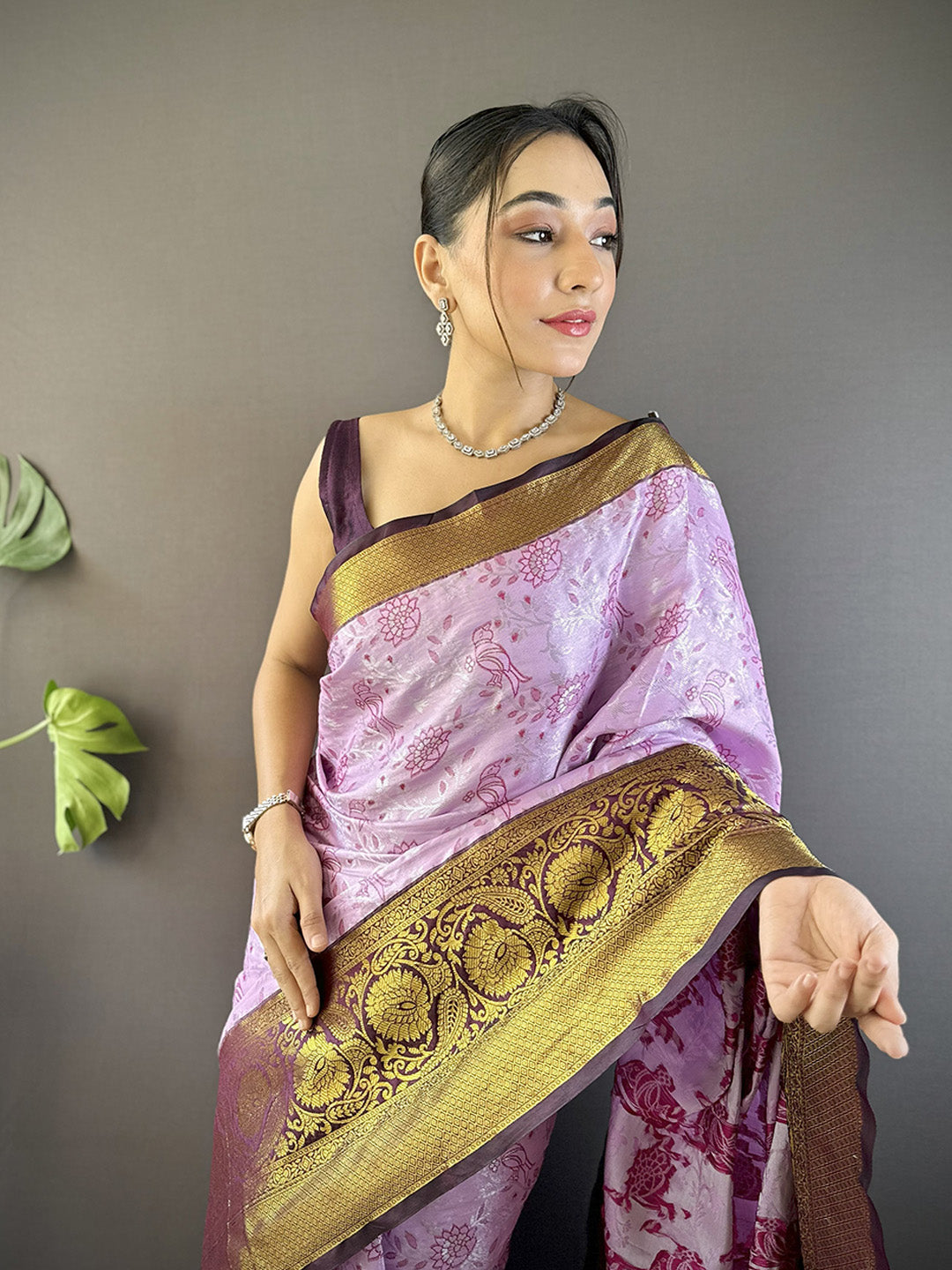 Urban Pallu Woven Design Silk Blend Traditional Saree