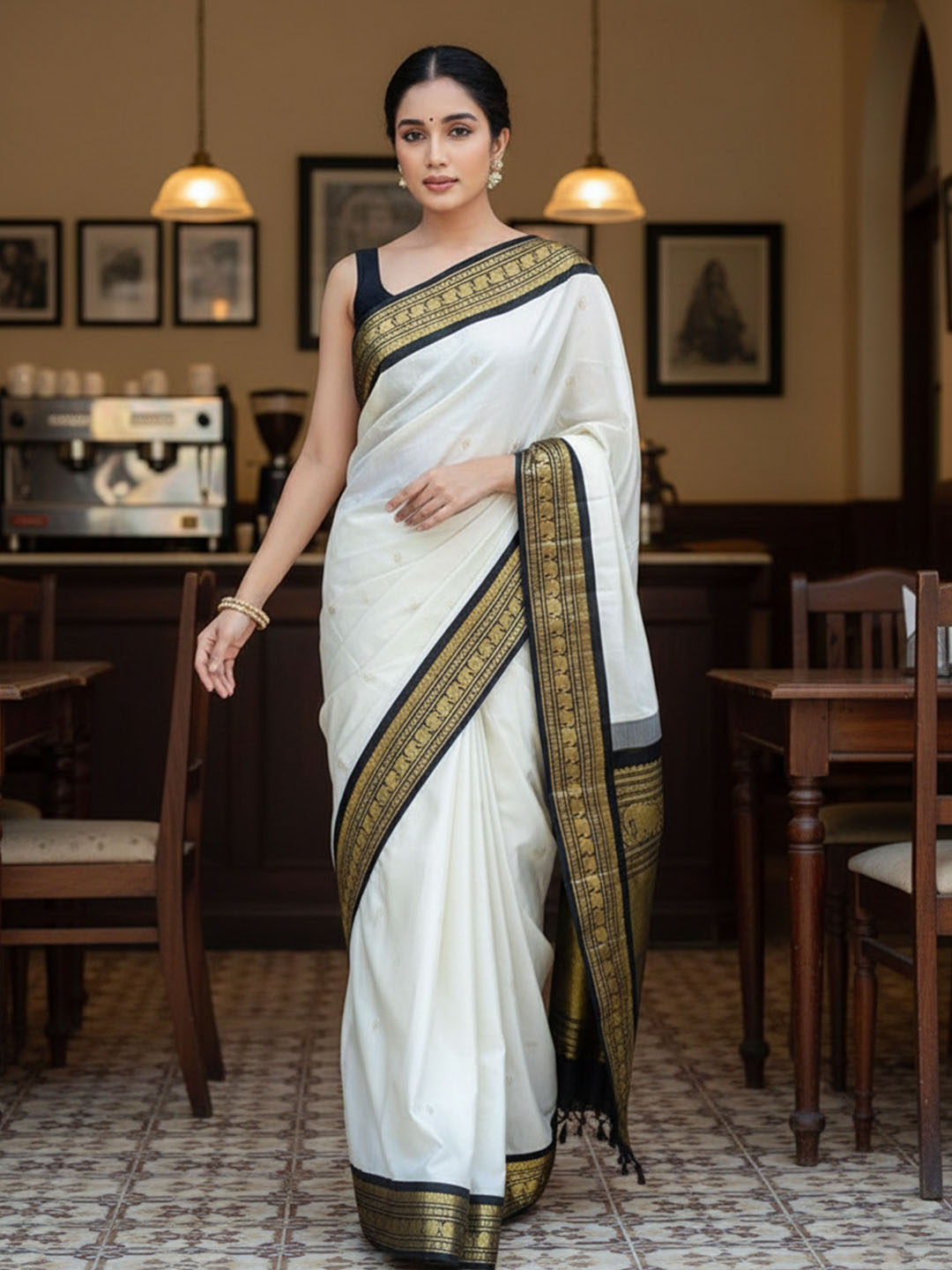 Urban Pallu Woven Design Silk Blend Work Saree