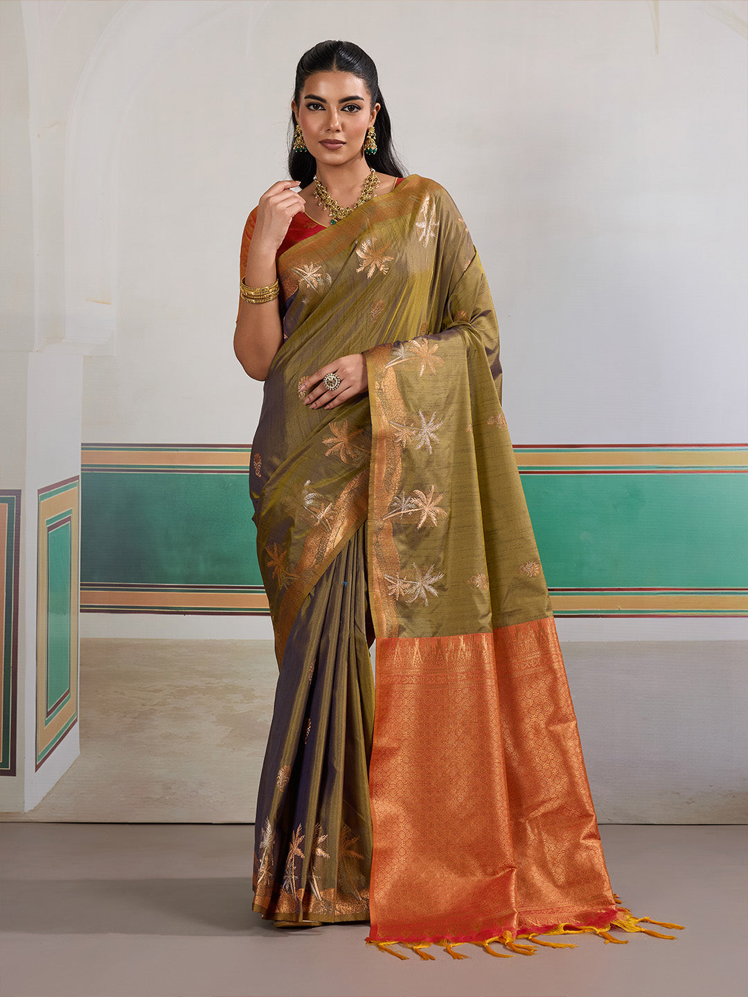 Urban Pallu Printed Silk Cotton Work Saree