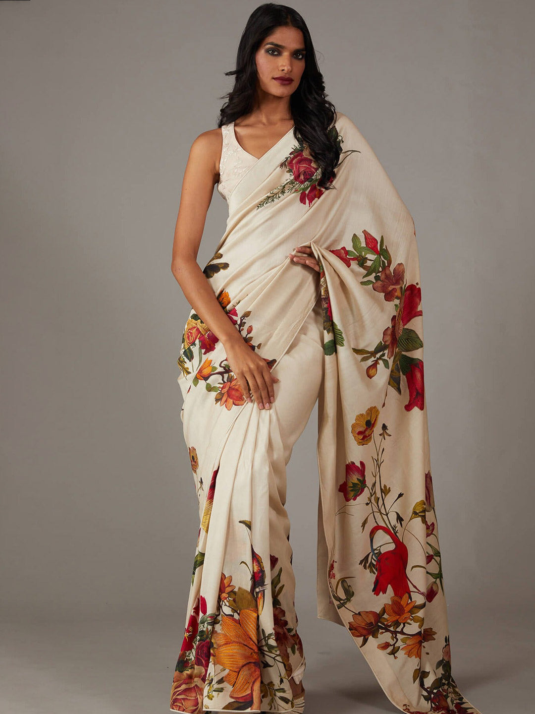 Urban Pallu Printed Poly Georgette Daily Saree