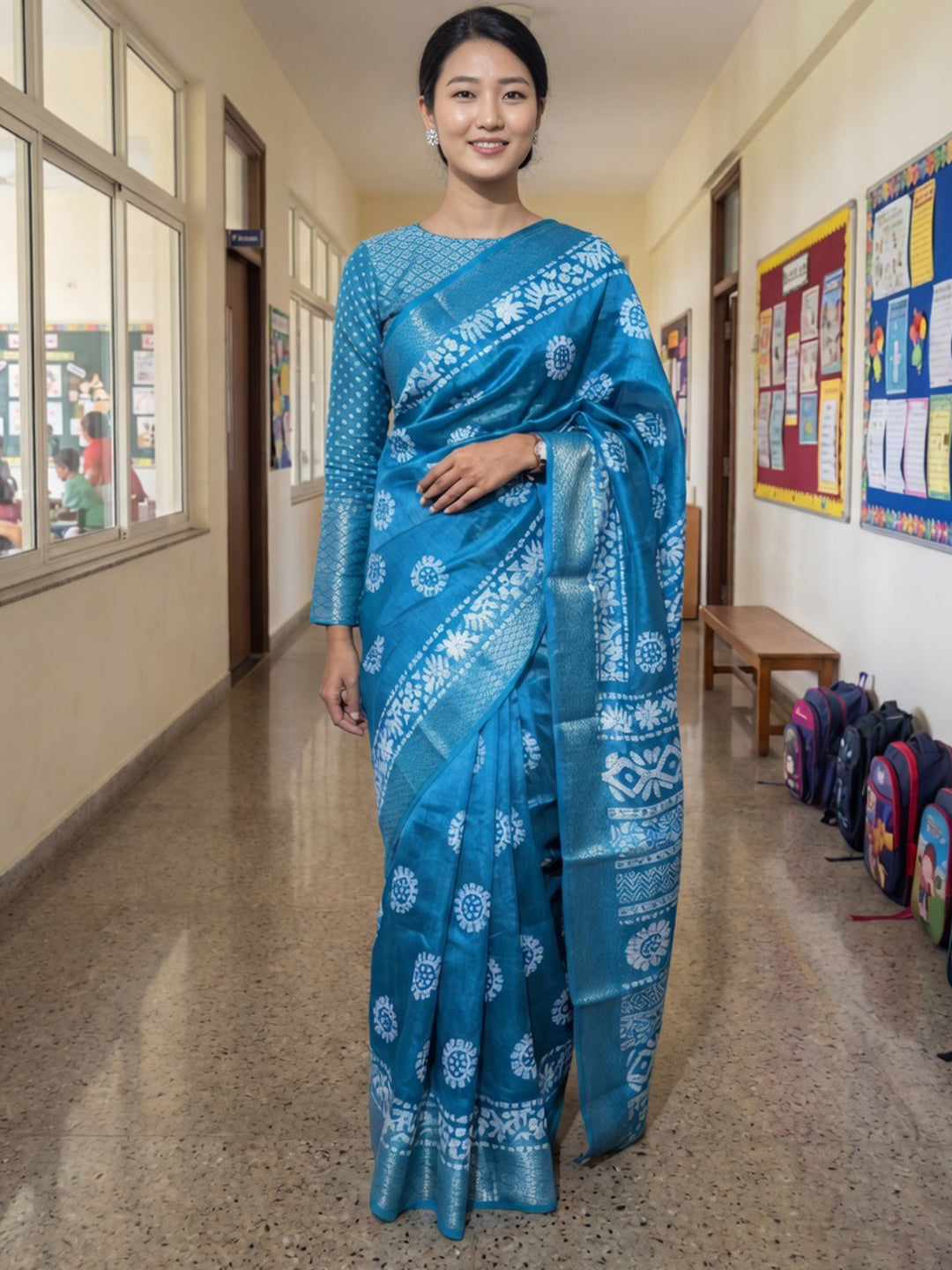Urban Pallu Printed Cotton Blend Festive Saree