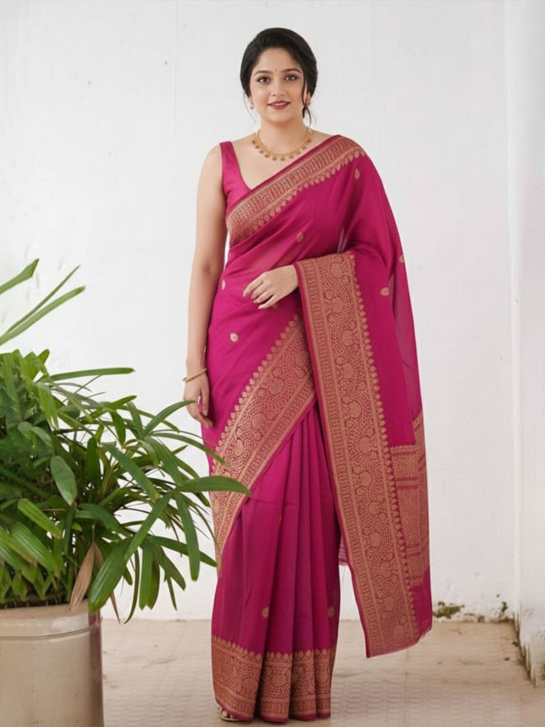 Urban Pallu Woven Design Silk Blend Traditional Saree