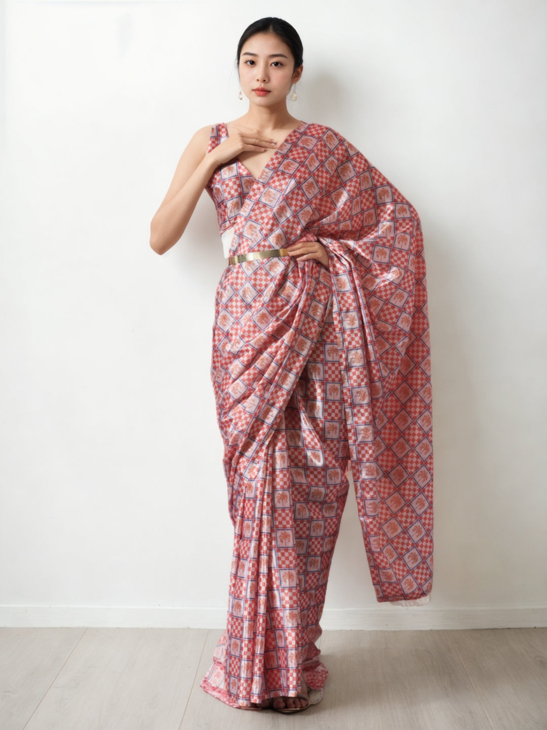 Urban Pallu Woven Design Silk Blend Fusion Saree