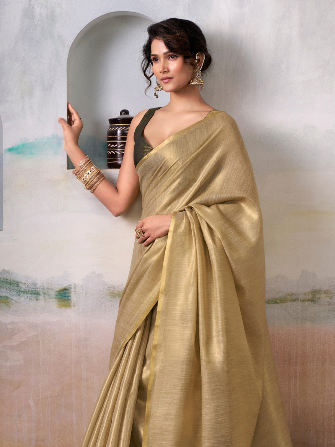 Urban Pallu Woven Design Cotton Blend Daily Saree