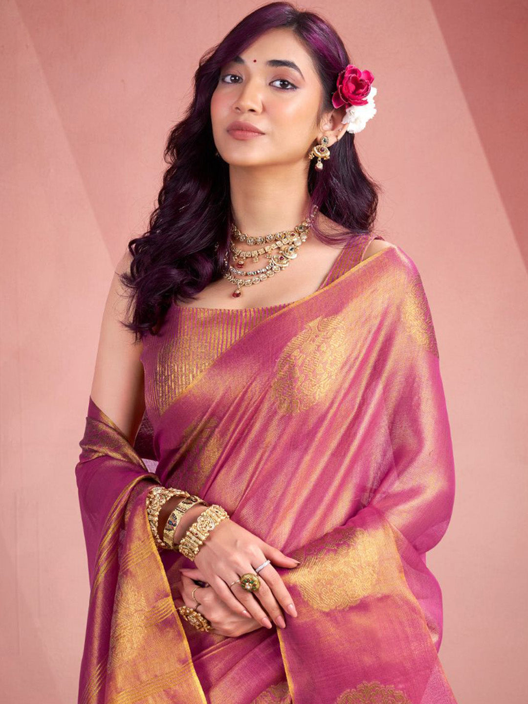 Urban Pallu Woven Design Silk Blend Traditional Saree