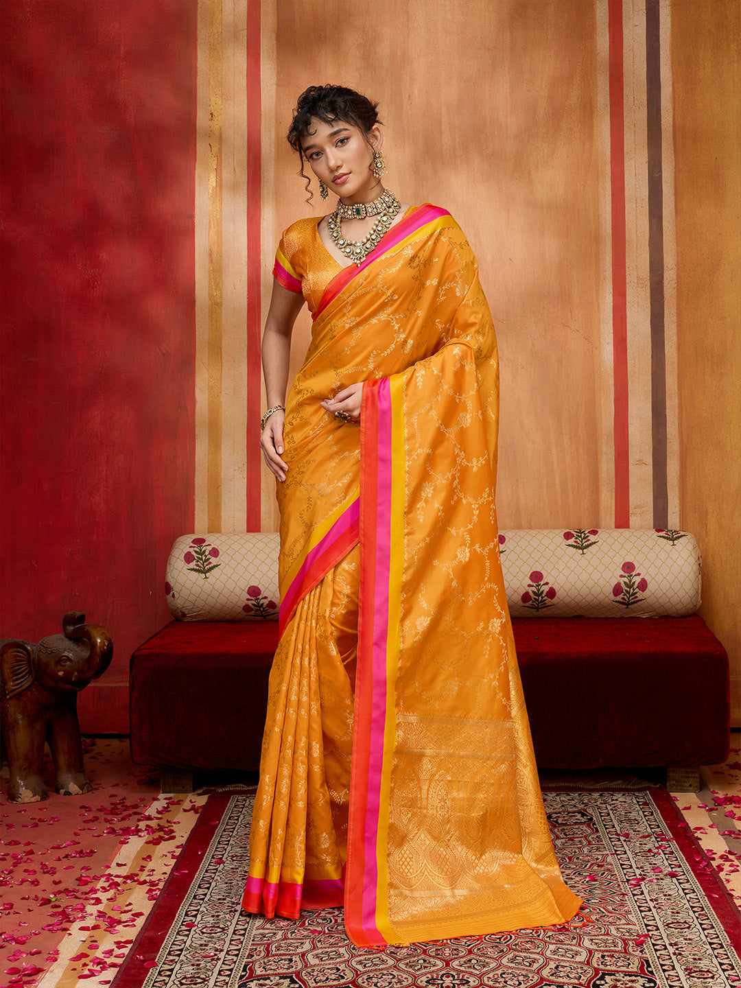 Urban Pallu Printed Silk Cotton Fusion Saree