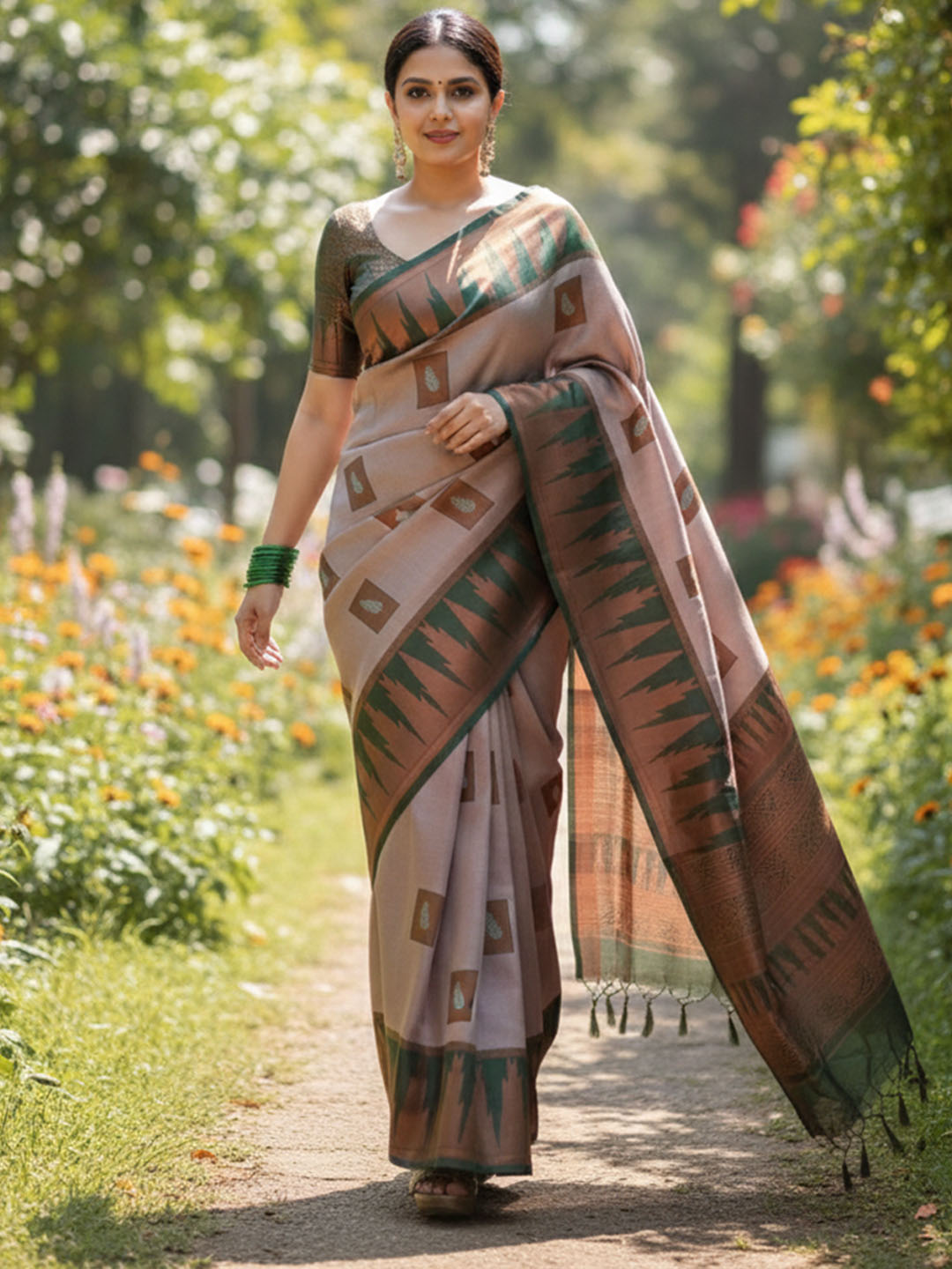Urban Pallu Woven Design Silk Blend Traditional Saree