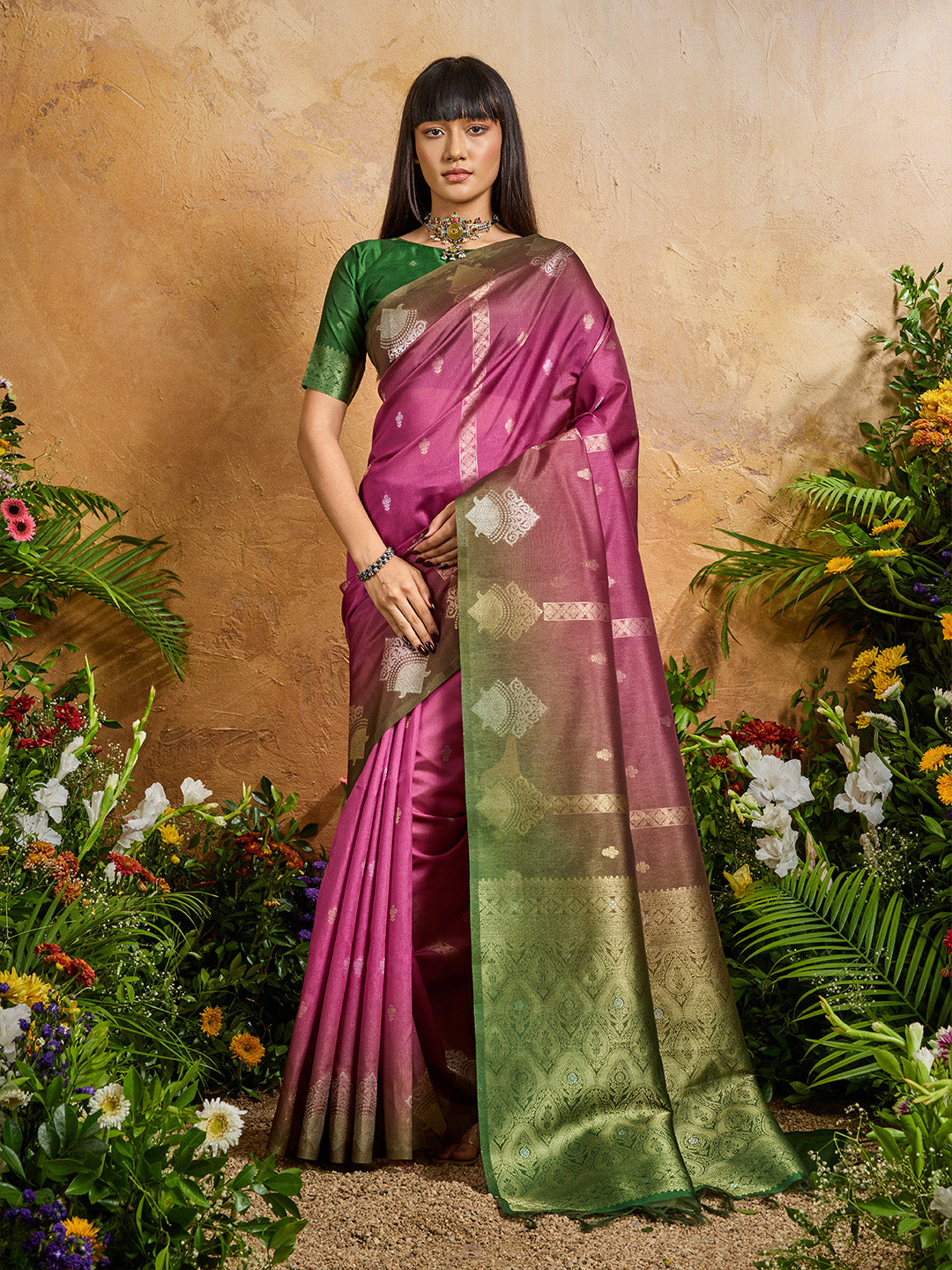Urban Pallu Printed Silk Cotton Traditional Saree
