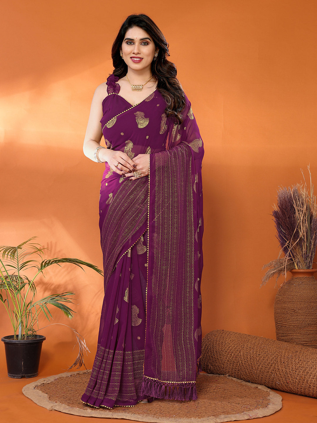 Urban Pallu Printed Poly Georgette Daily Saree