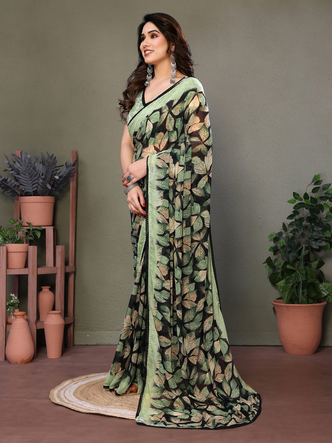 Urban Pallu Woven Design Pure Crepe Work Saree