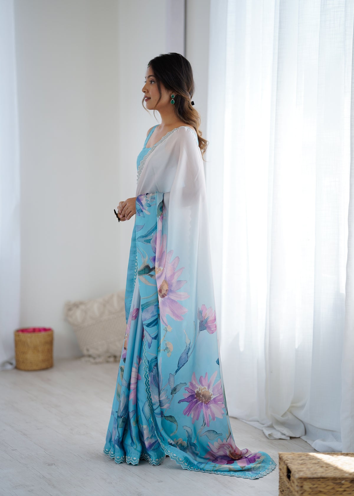 Urban Pallu Printed Silk Blend Daily Saree