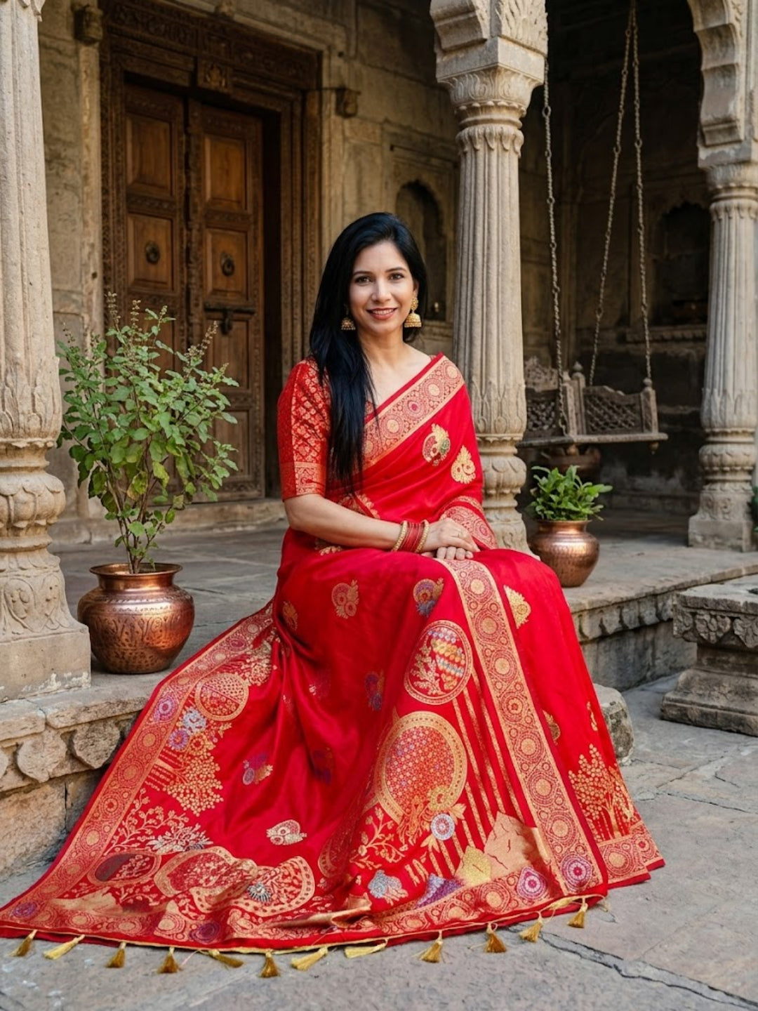 Urban Pallu Woven Design Silk Blend Traditional Saree