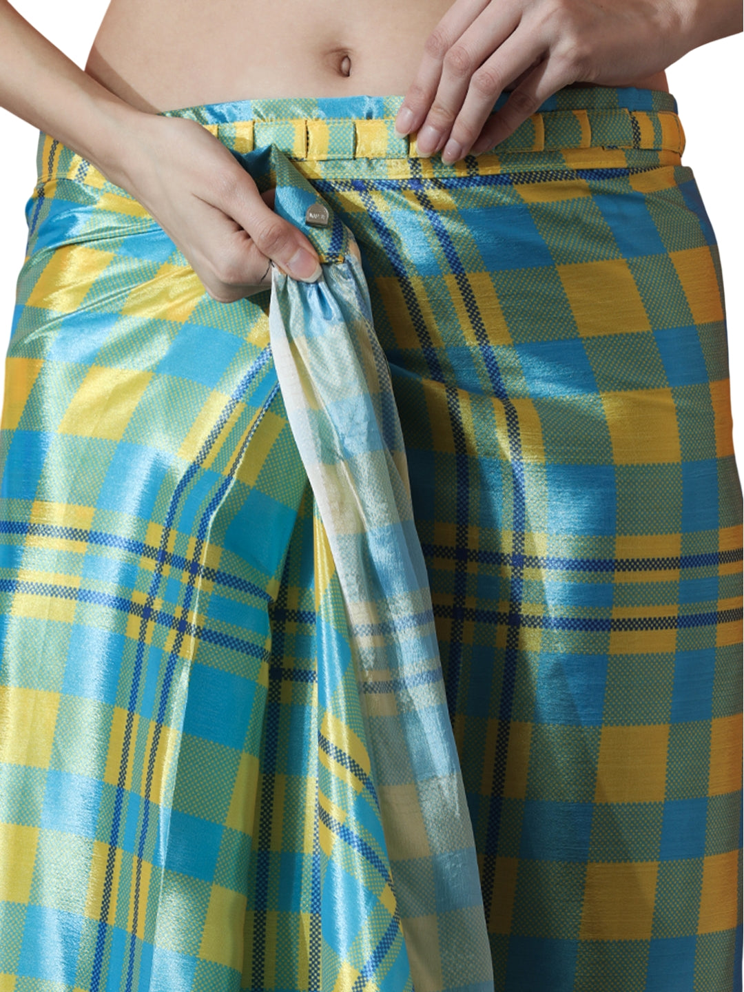 Urban Pallu Woven Design Silk Blend Fusion Saree