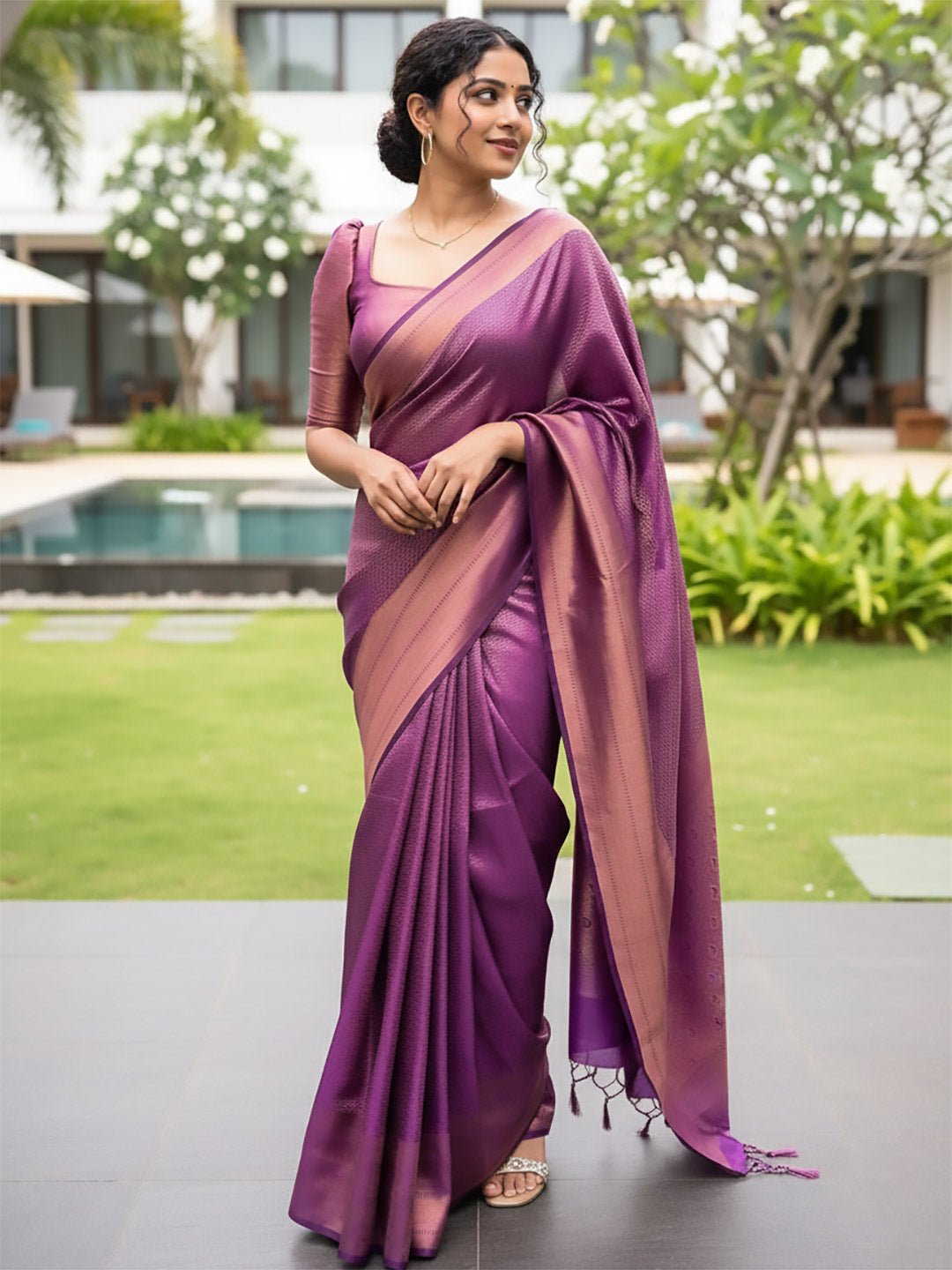Urban Pallu Woven Design Silk Blend Traditional Saree