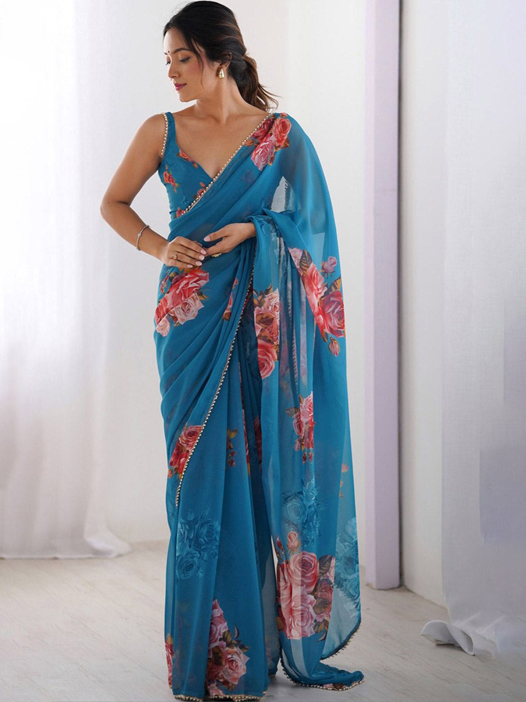 Urban Pallu Printed Pure Chiffon Daily Saree