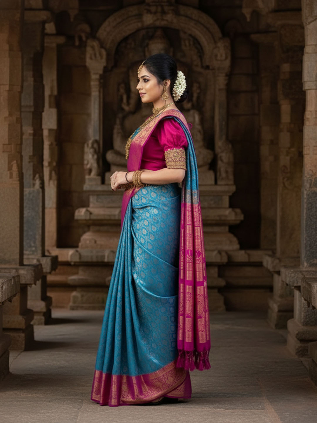 Urban Pallu Woven Design Silk Blend Traditional Saree