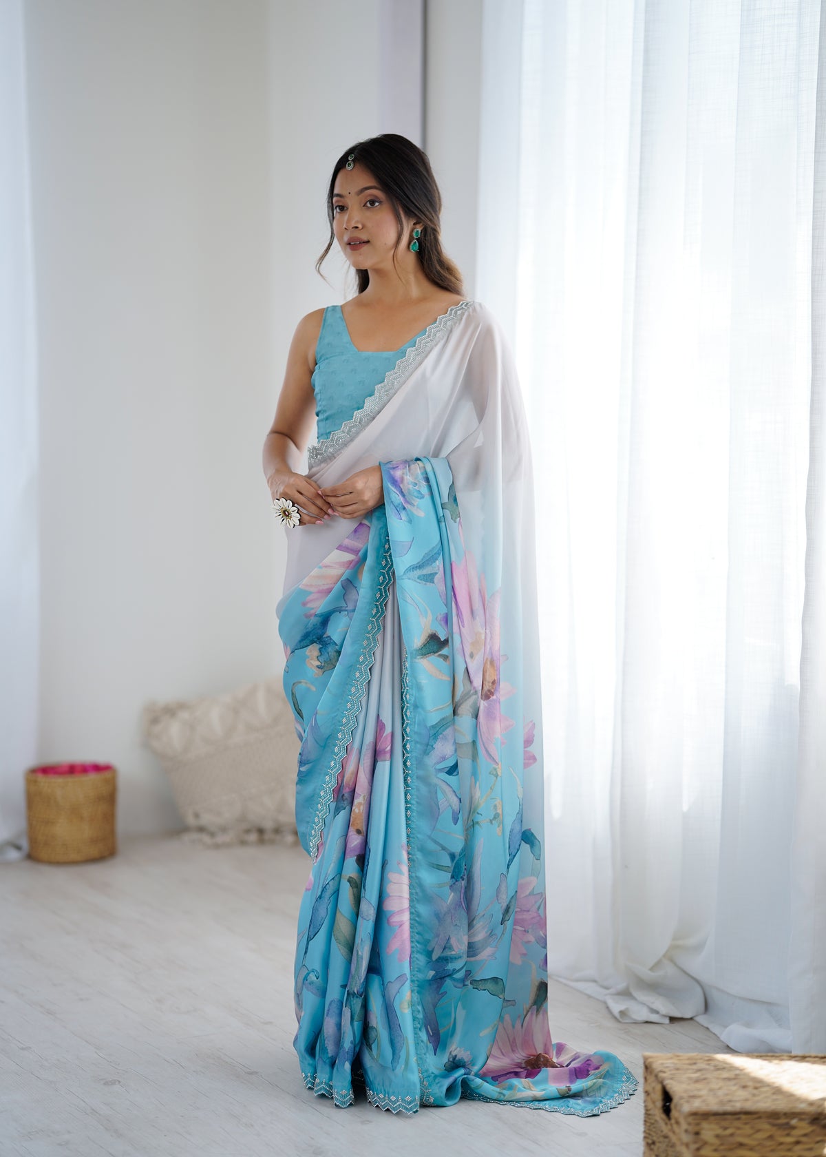 Urban Pallu Printed Silk Blend Daily Saree