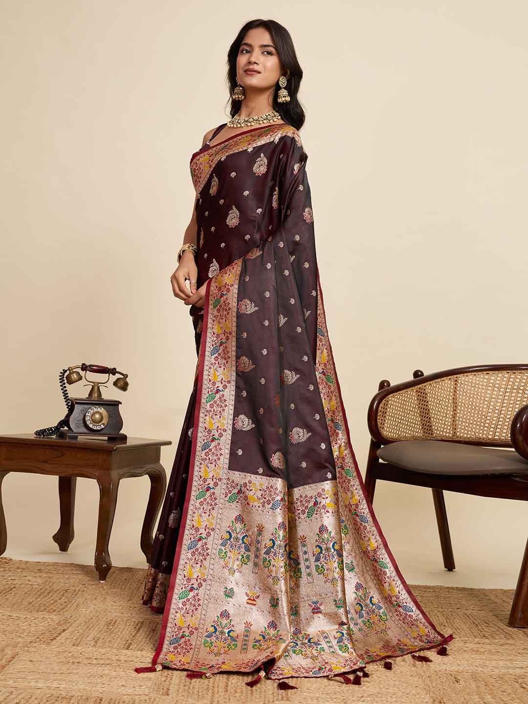 Urban Pallu Woven Design Silk Blend Party Saree
