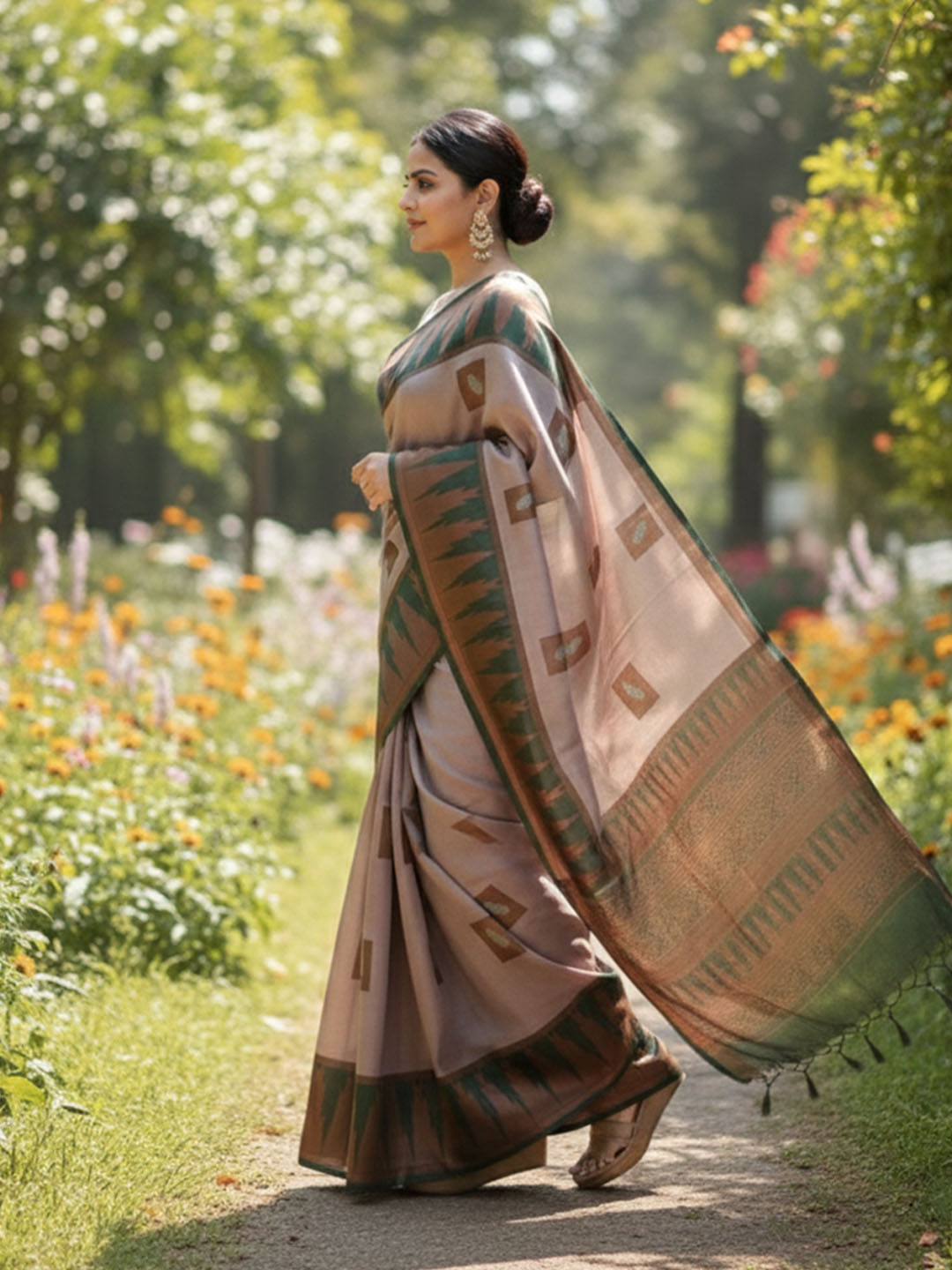 Urban Pallu Woven Design Silk Blend Traditional Saree
