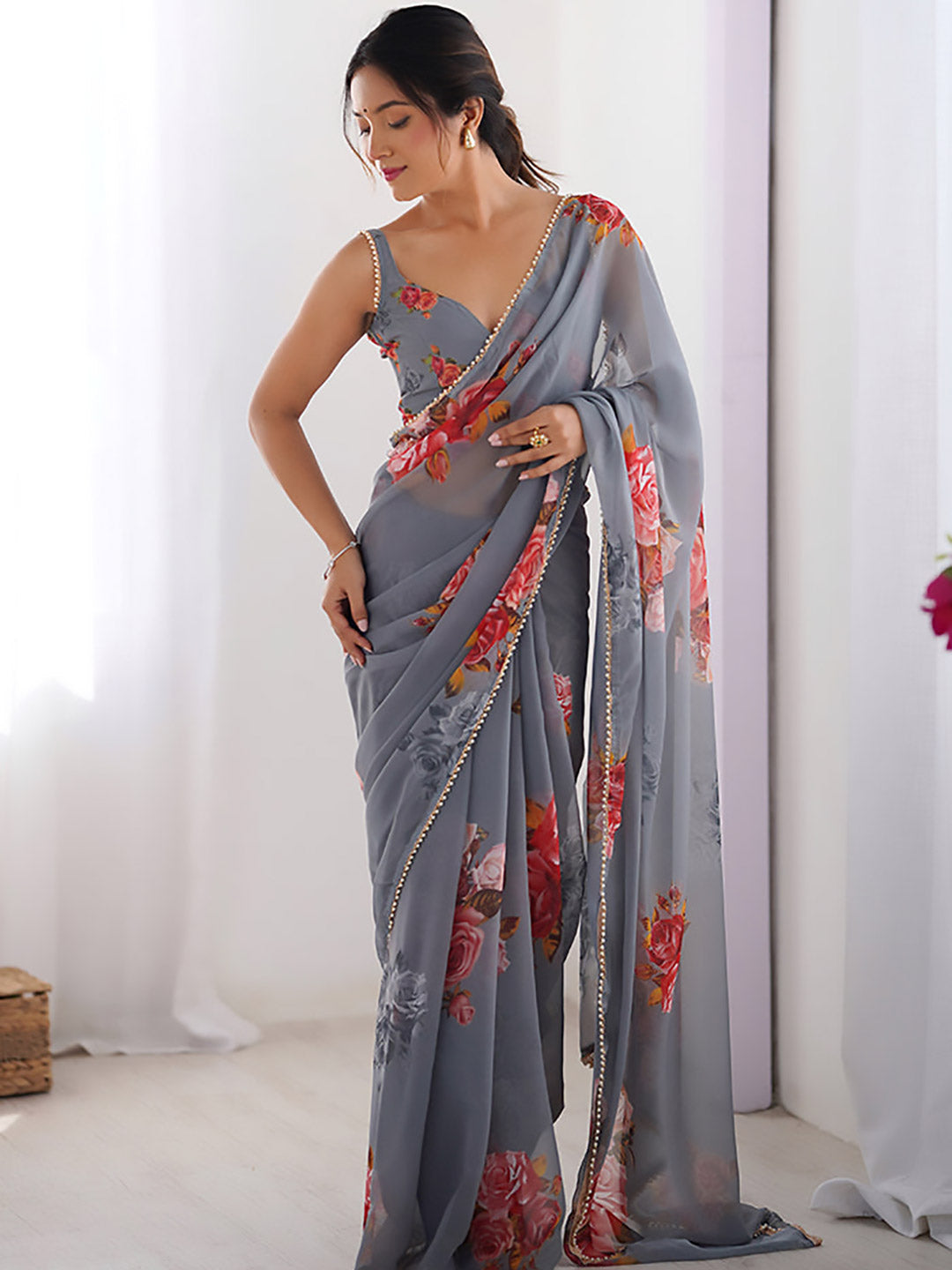 Urban Pallu Printed Pure Chiffon Daily Saree