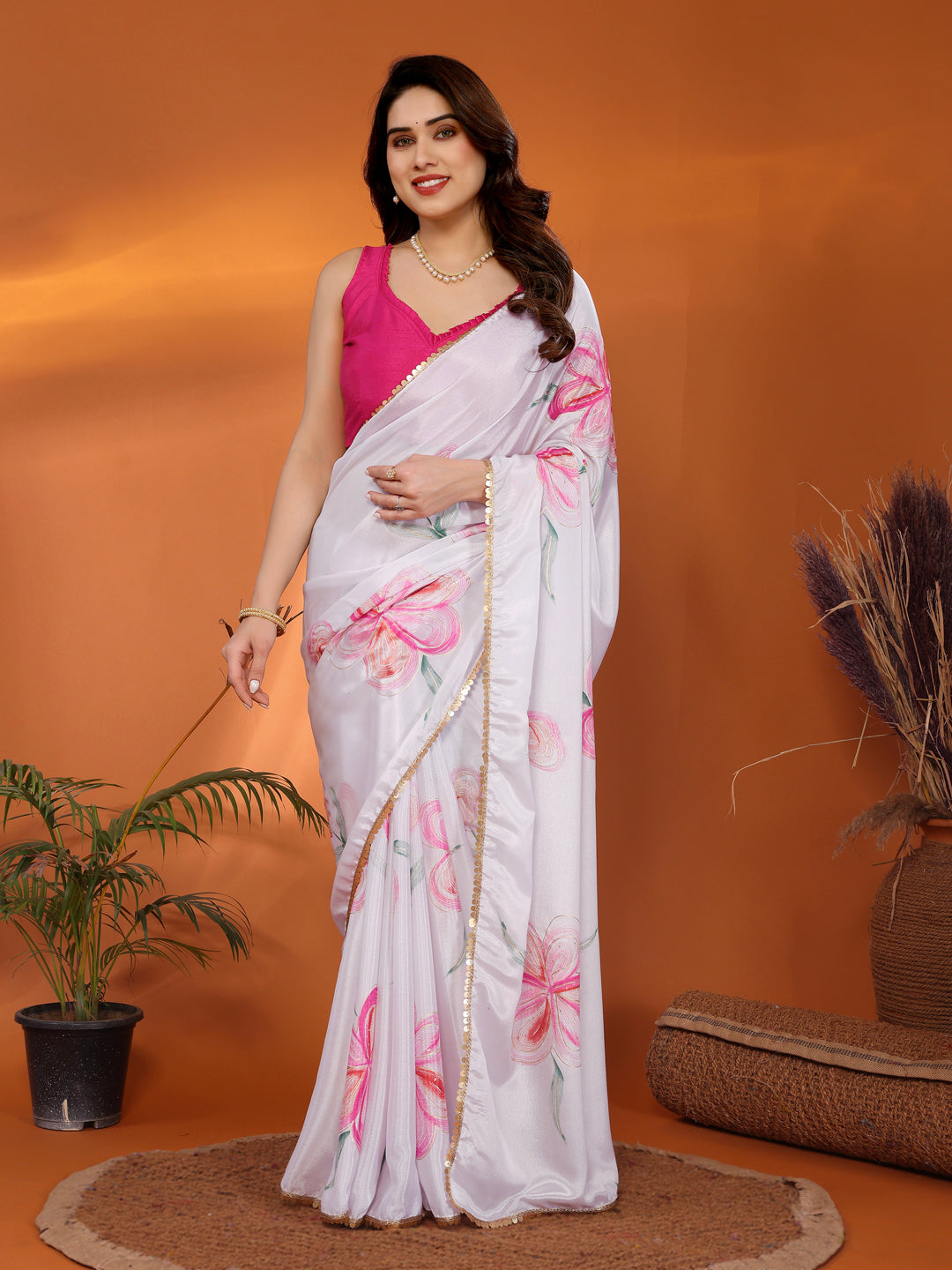 Urban Pallu Printed Poly Chiffon Daily Saree