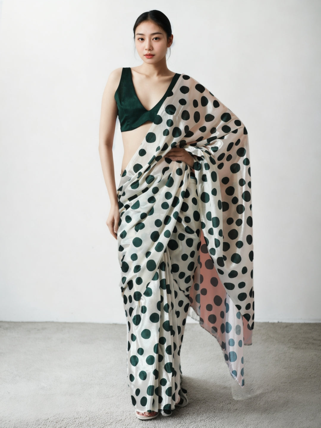 Urban Pallu Woven Design Silk Blend Fusion Saree