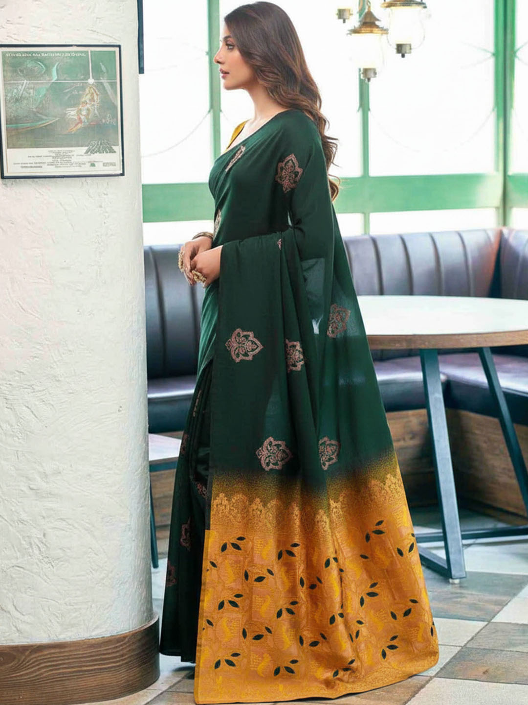 Urban Pallu Woven Design Silk Blend Traditional Saree