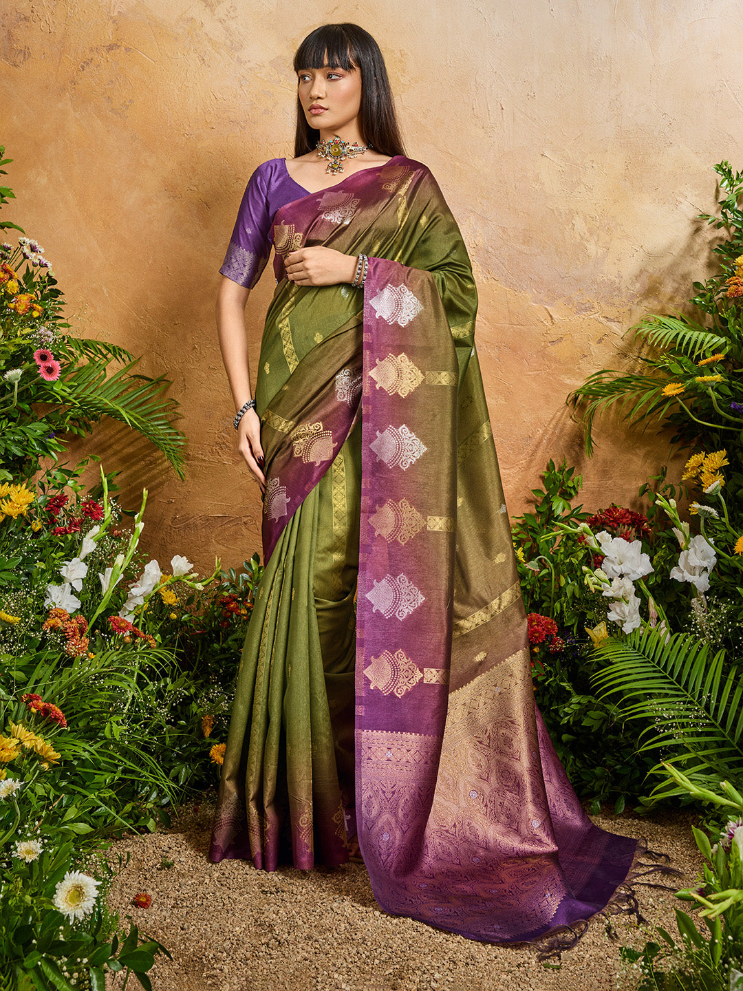 Urban Pallu Printed Silk Cotton Traditional Saree