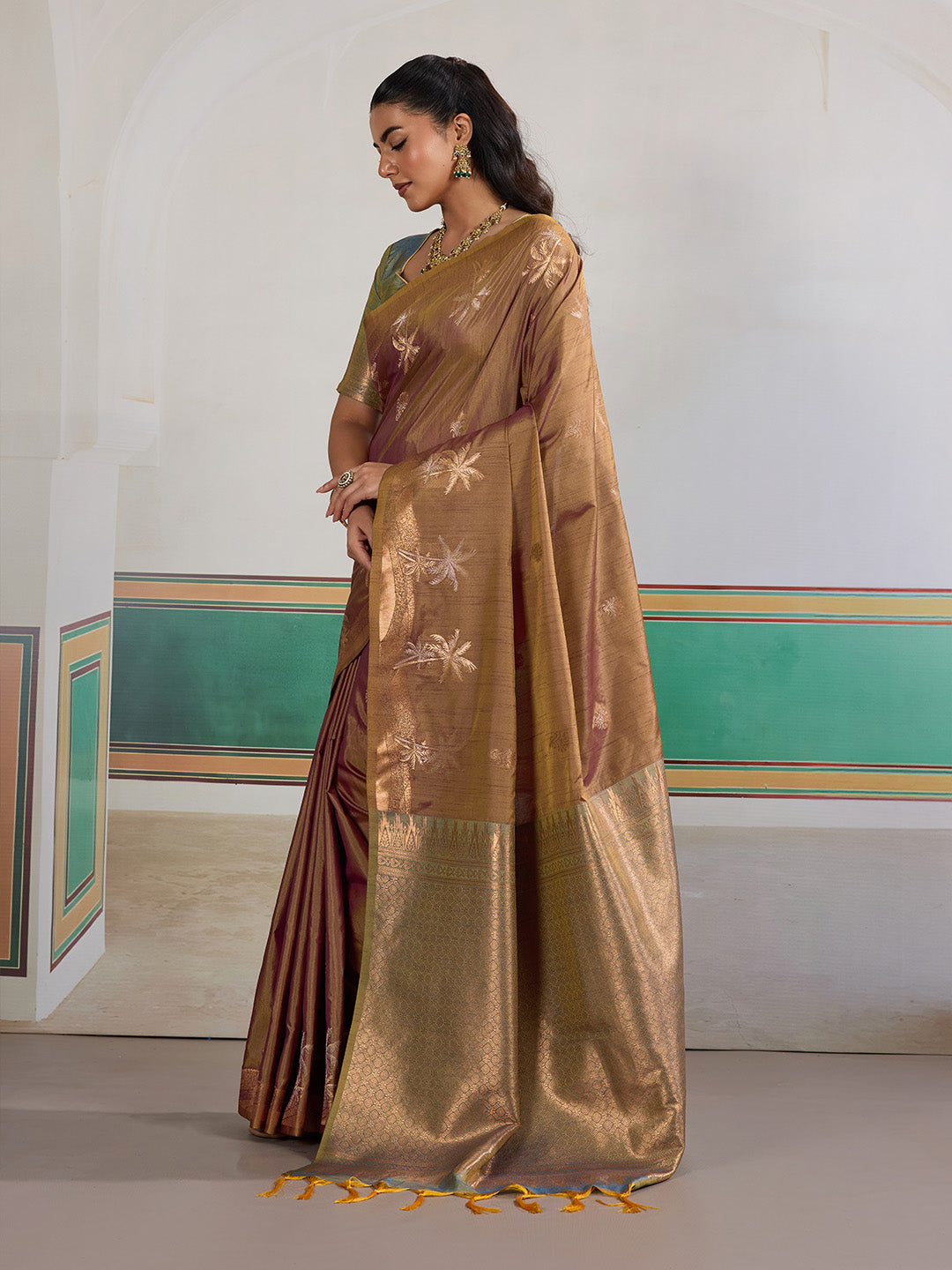 Urban Pallu Printed Silk Cotton Work Saree