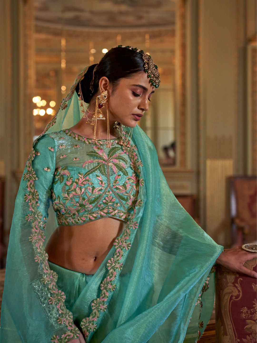 Urban Pallu Solid Tissue Fusion Saree