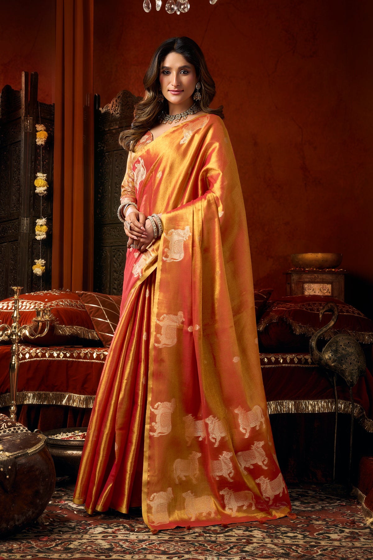 Urban Pallu Woven Design Silk Blend Traditional Saree