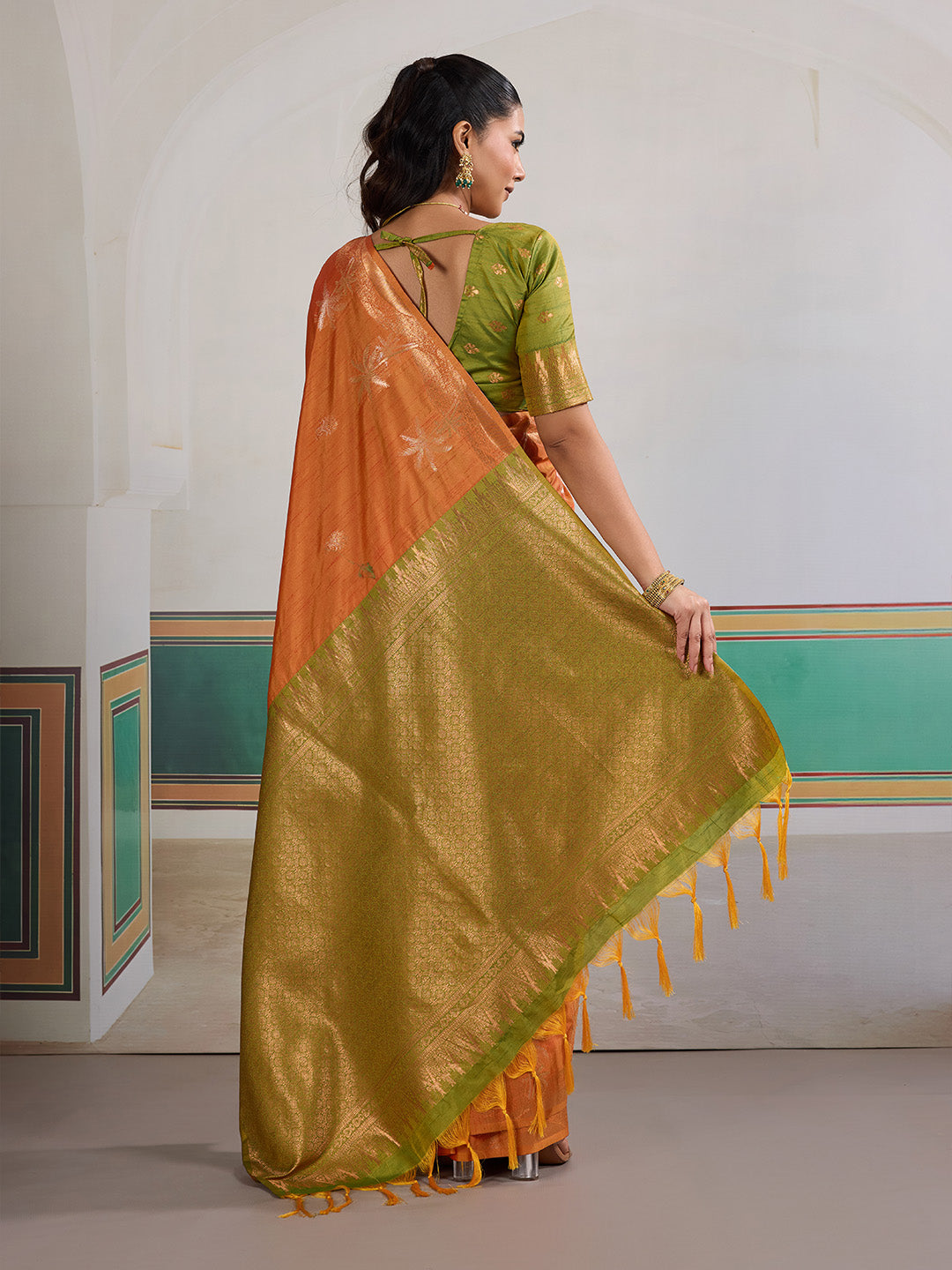 Urban Pallu Printed Silk Cotton Work Saree