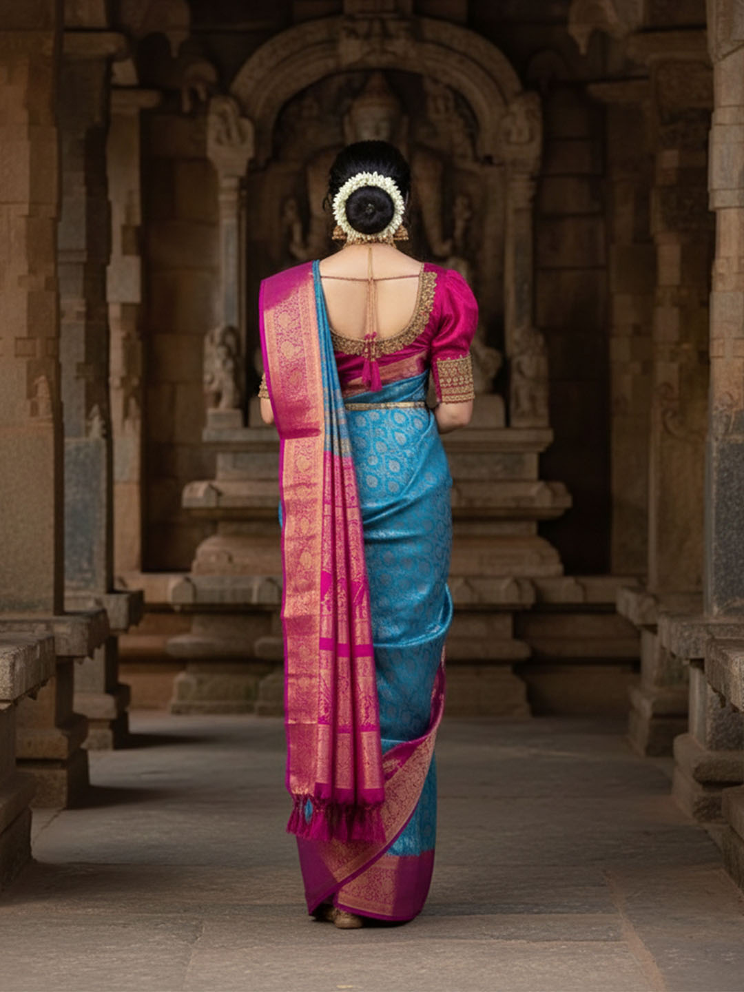 Urban Pallu Woven Design Silk Blend Traditional Saree