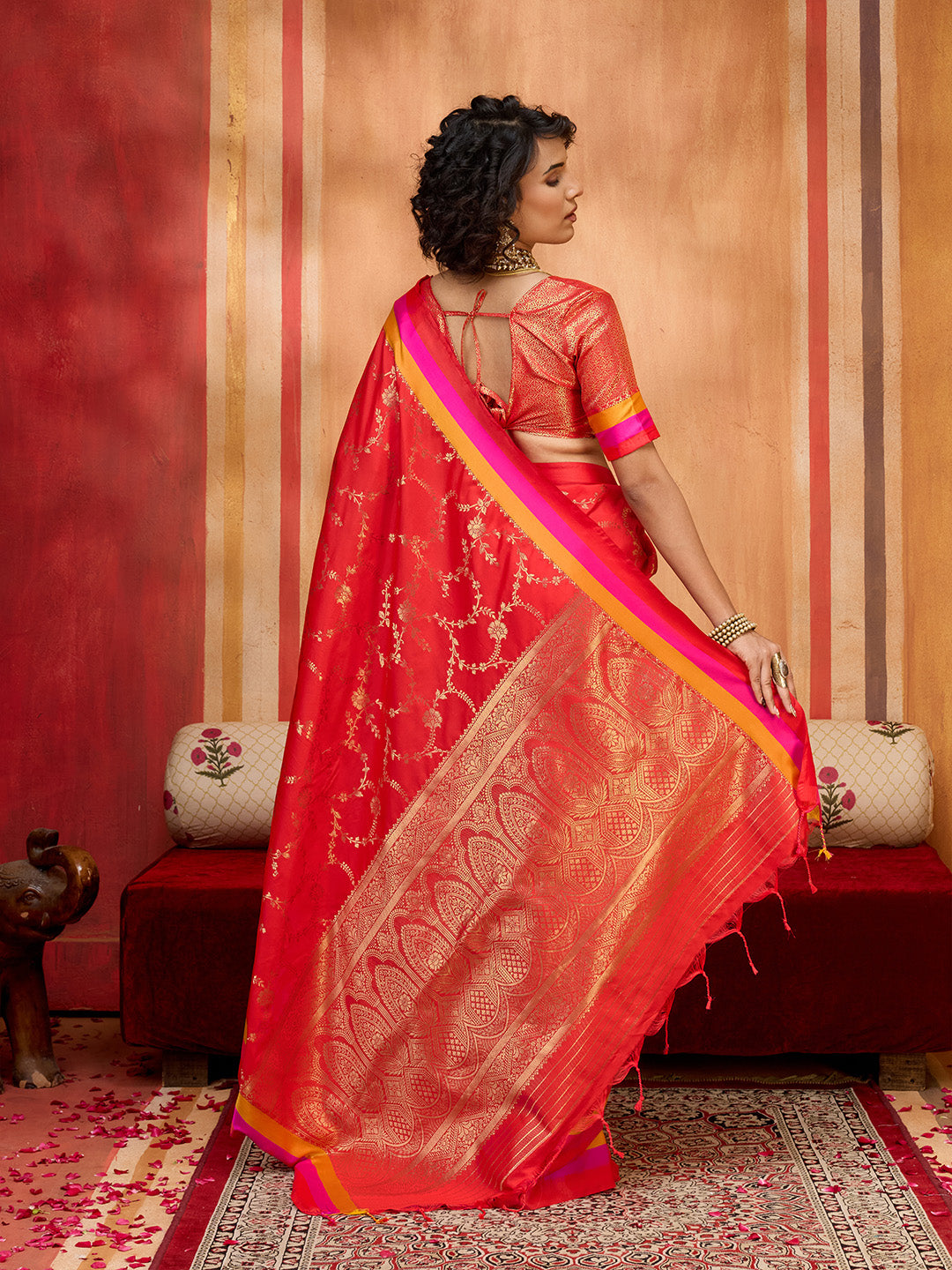 Urban Pallu Printed Silk Cotton Fusion Saree
