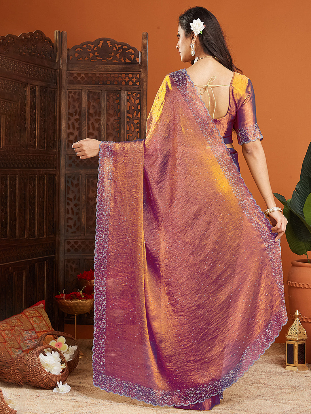 Urban Pallu Embellished Organza Party Saree