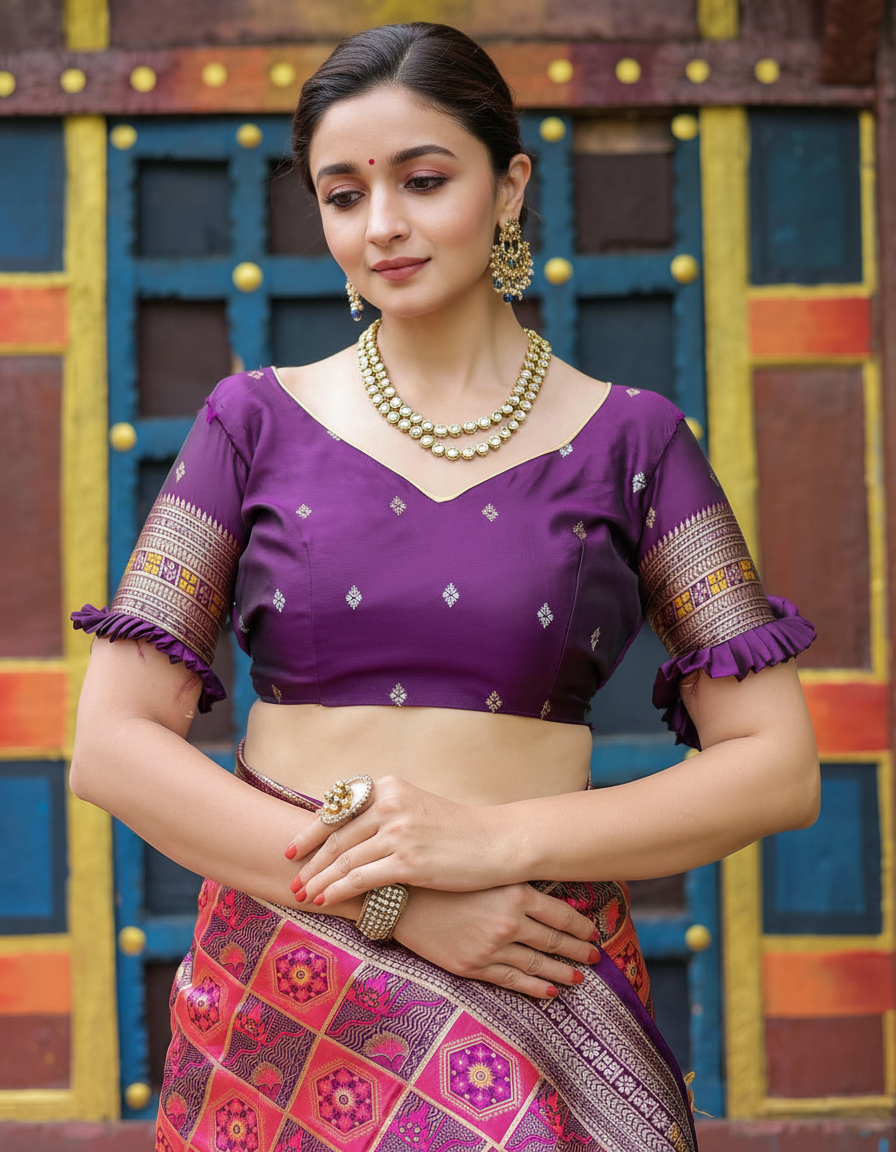 Urban Pallu Woven Design Silk Blend Festive Saree