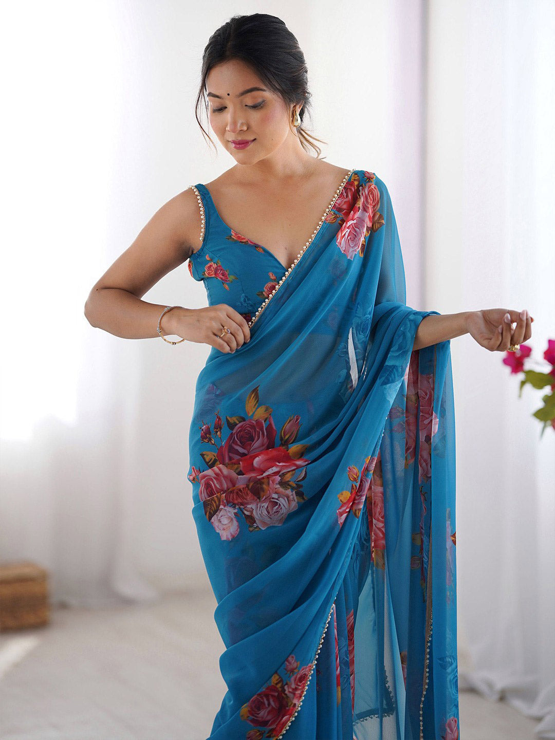 Urban Pallu Printed Pure Chiffon Daily Saree