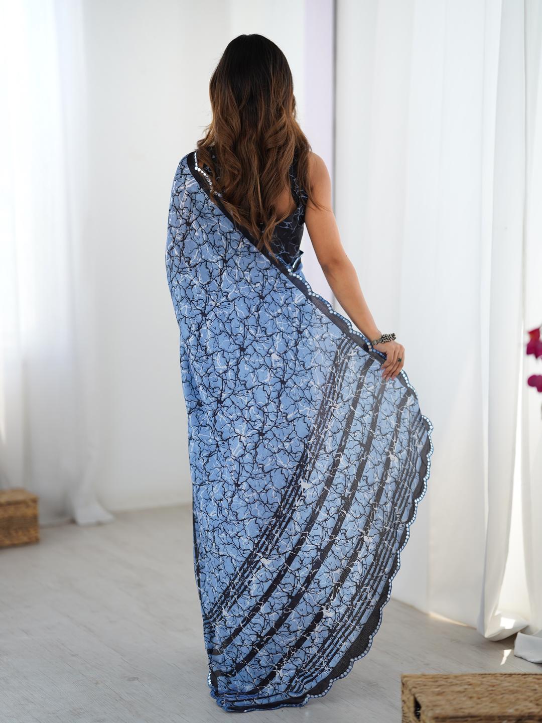 Urban Pallu Sequinned Silk Blend Saree