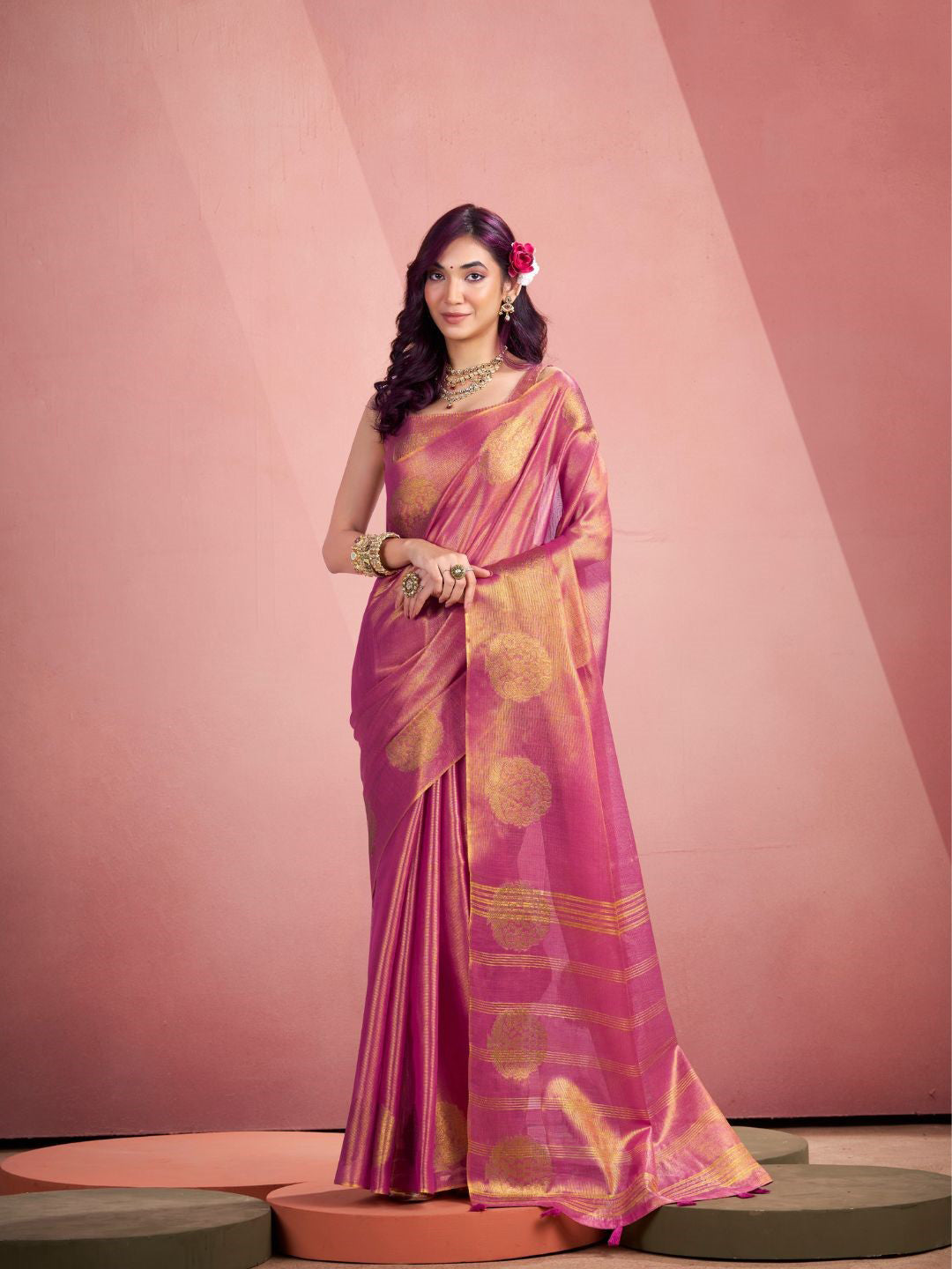 Urban Pallu Woven Design Silk Blend Traditional Saree