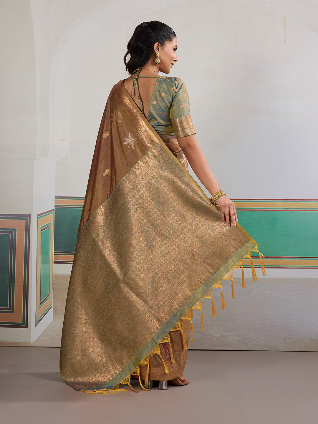 Urban Pallu Printed Silk Cotton Work Saree