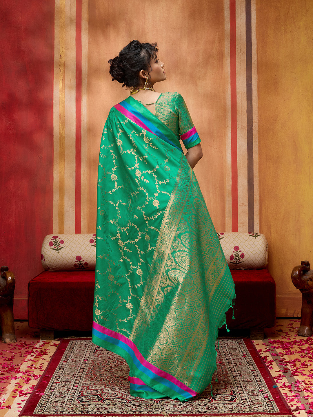 Urban Pallu Printed Silk Cotton Fusion Saree