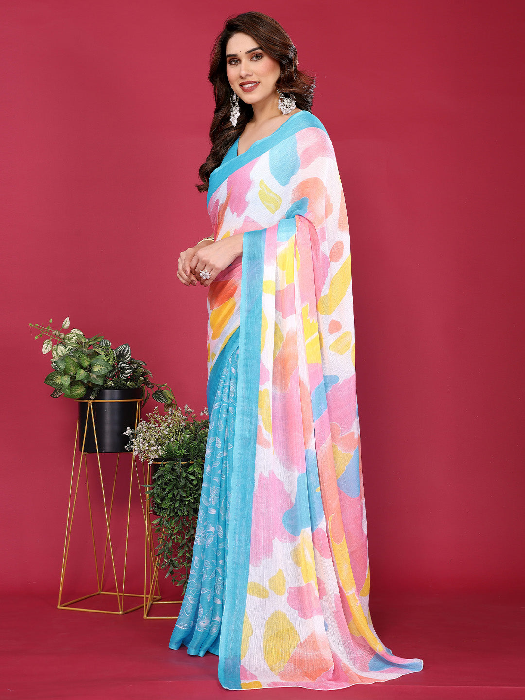Urban Pallu Printed Pure Chiffon Daily Saree