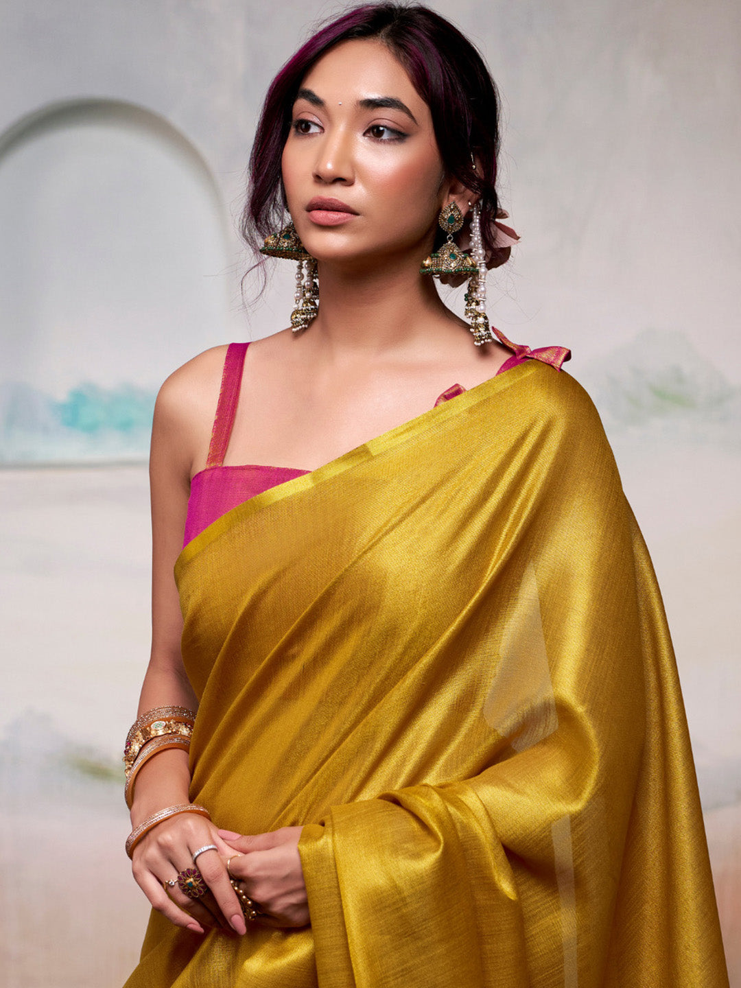 Urban Pallu Woven Design Bronze Saree
