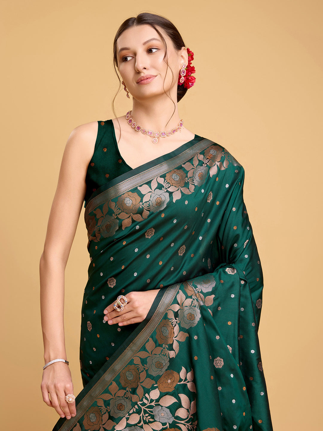 Urban Pallu Woven Design Silk Blend Party Saree